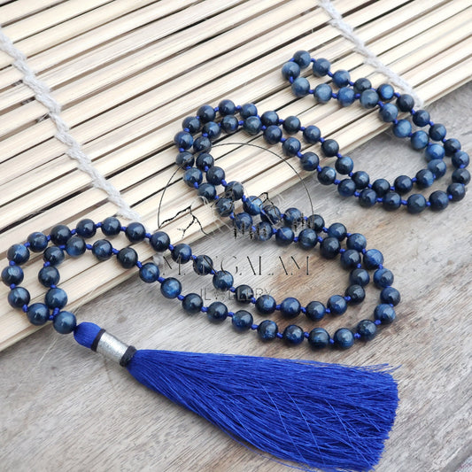 Kyanite Mala, Kyanite Necklace, 108 Beads, Statement Necklace, Gift For Yoga Lover