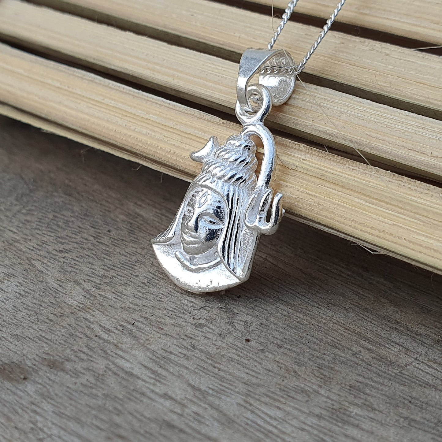 Lord Shiva Pendant In 925 Sterling Silver, India God Pendant, Shiva Amulet, Religious Gifts