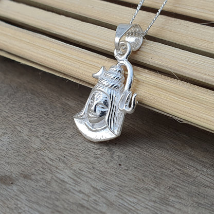 Lord Shiva Pendant In 925 Sterling Silver, India God Pendant, Shiva Amulet, Religious Gifts