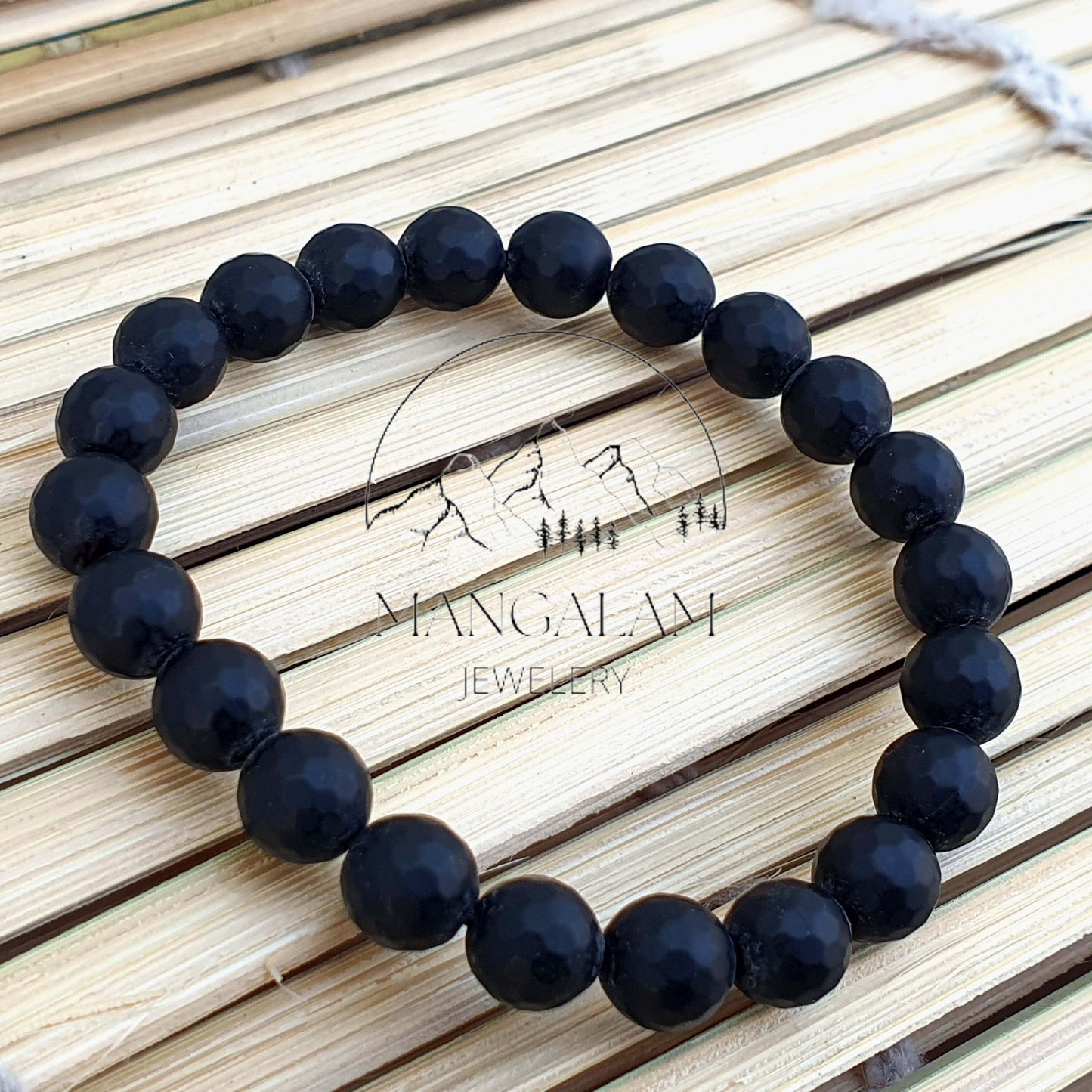 Faceted Shaligram Bracelet, Shaligram Mala Bracelet, Lab Certified Bracelet, Yoga Gifts, Spiritual Bracelet