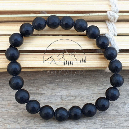 Faceted Shaligram Bracelet, Shaligram Mala Bracelet, Lab Certified Bracelet, Yoga Gifts, Spiritual Bracelet