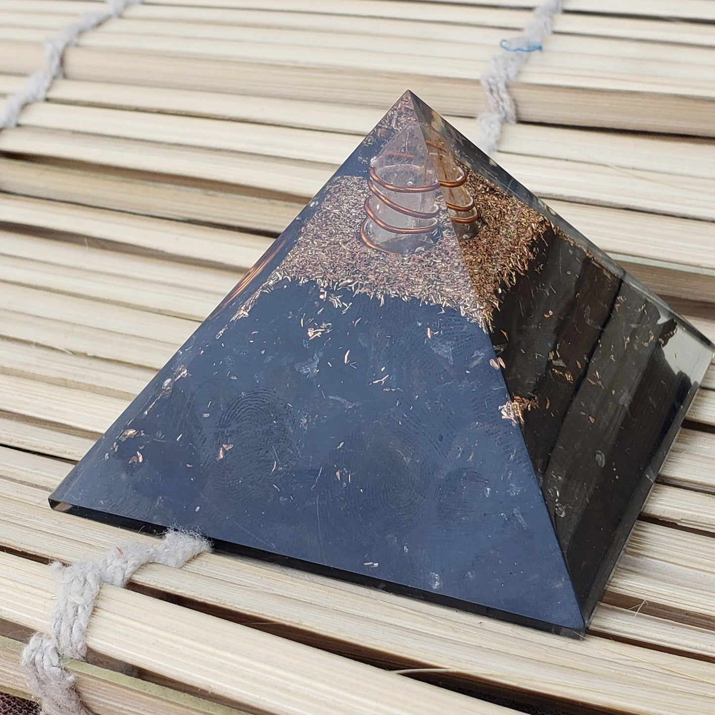 Black Tourmaline Pyramid, Orgone Positive Energy Generator, Reiki Metaphysical Shrine Decor, EMF, Psychic, and Energy Protection, Shielding