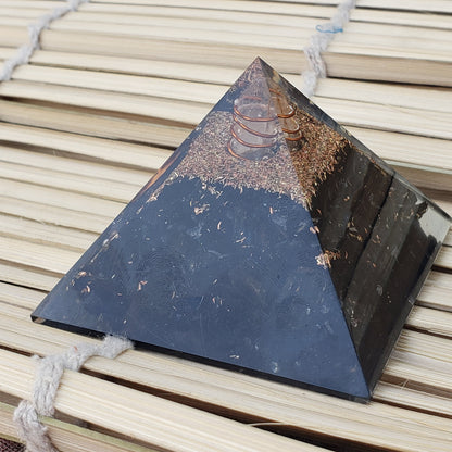 Black Tourmaline Pyramid, Orgone Positive Energy Generator, Reiki Metaphysical Shrine Decor, EMF, Psychic, and Energy Protection, Shielding
