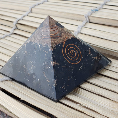 Black Tourmaline Pyramid, Orgone Positive Energy Generator, Reiki Metaphysical Shrine Decor, EMF, Psychic, and Energy Protection, Shielding