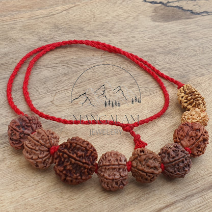 Rudraksha Kantha, Nepali Rudraksha Mala 2 - 10 Mukhi Kantha Spiritual Jewelery, Rudraksha Jewelery