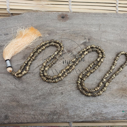 Brass Bone Skull Mala, Kapala Prayer Beads, Protection Necklace, Hindu Jewelry, Yoga Gifts, Handmade Jewelry