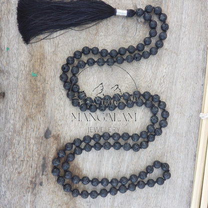 Lava Mala For Inner Peace, Hand Knotted Mala, Prayer Beads, Lava Necklace, 108 Mala Beads, Statement Necklace, Gift For Yoga Lover