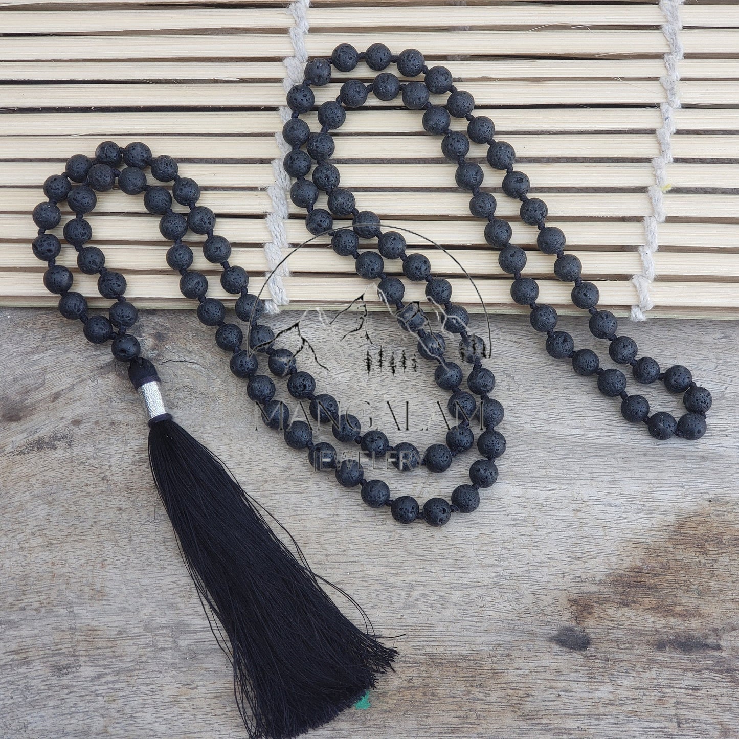 Lava Mala For Inner Peace, Hand Knotted Mala, Prayer Beads, Lava Necklace, 108 Mala Beads, Statement Necklace, Gift For Yoga Lover