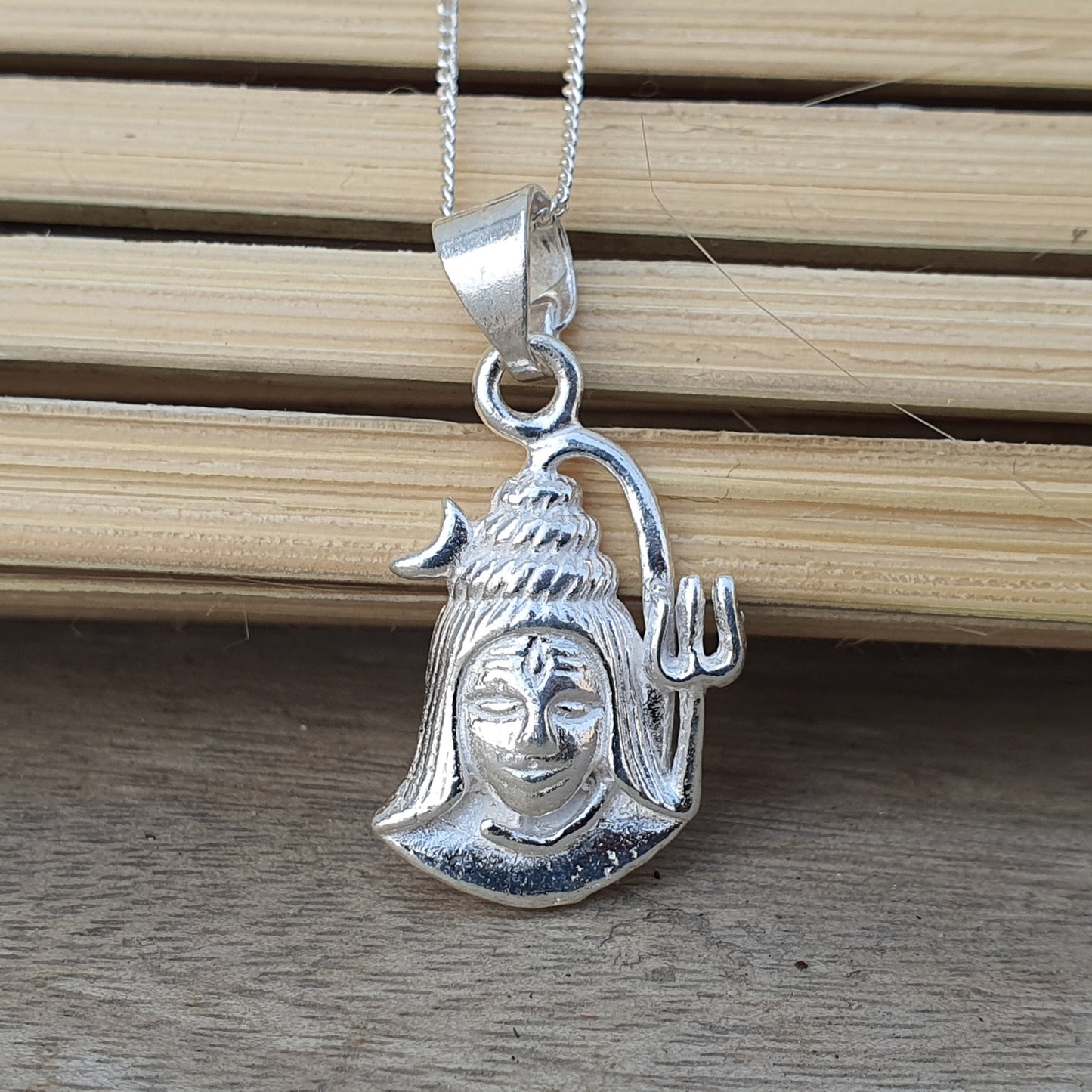 Lord Shiva Pendant In 925 Sterling Silver, India God Pendant, Shiva Amulet, Religious Gifts
