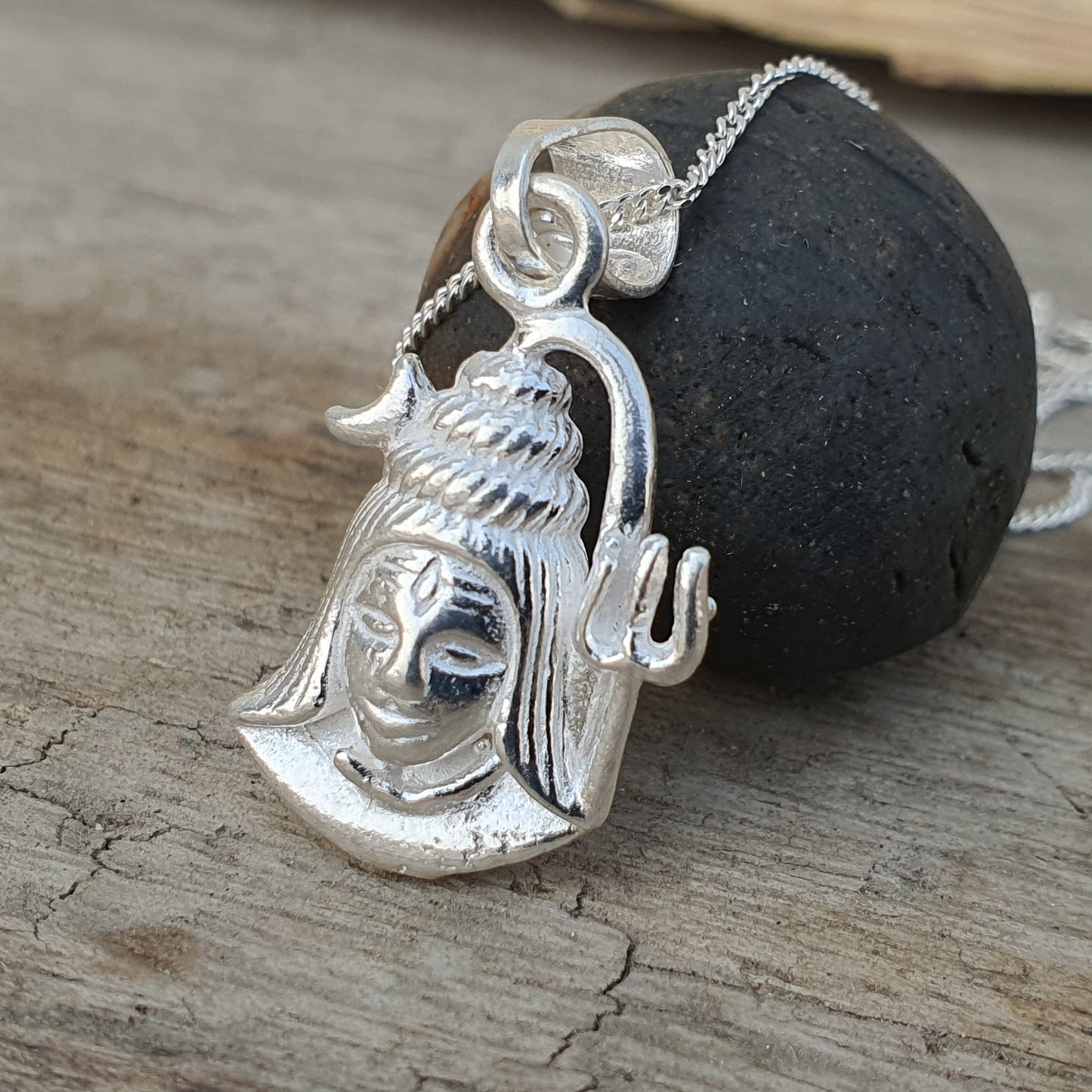 Lord Shiva Pendant In 925 Sterling Silver, India God Pendant, Shiva Amulet, Religious Gifts
