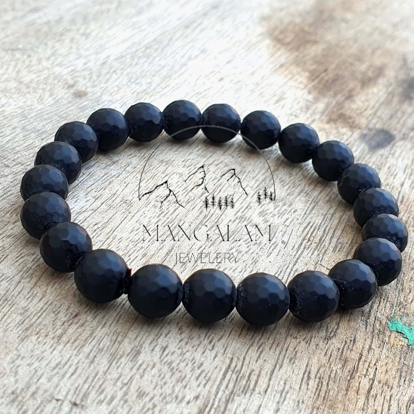 Faceted Shaligram Bracelet, Shaligram Mala Bracelet, Lab Certified Bracelet, Yoga Gifts, Spiritual Bracelet