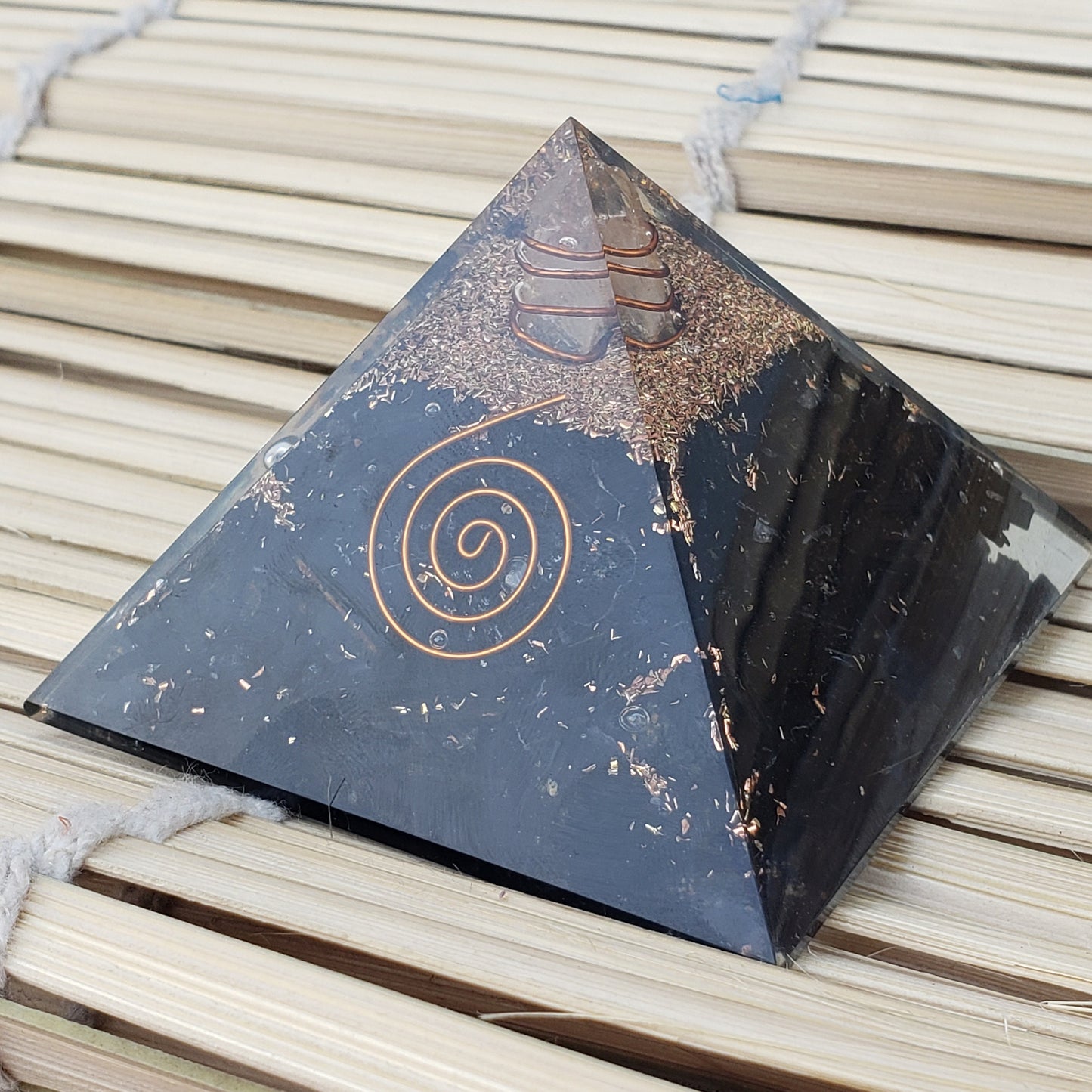 Black Tourmaline Pyramid, Orgone Positive Energy Generator, Reiki Metaphysical Shrine Decor, EMF, Psychic, and Energy Protection, Shielding