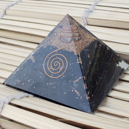 Black Tourmaline Pyramid, Orgone Positive Energy Generator, Reiki Metaphysical Shrine Decor, EMF, Psychic, and Energy Protection, Shielding