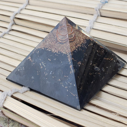 Black Tourmaline Pyramid, Orgone Positive Energy Generator, Reiki Metaphysical Shrine Decor, EMF, Psychic, and Energy Protection, Shielding