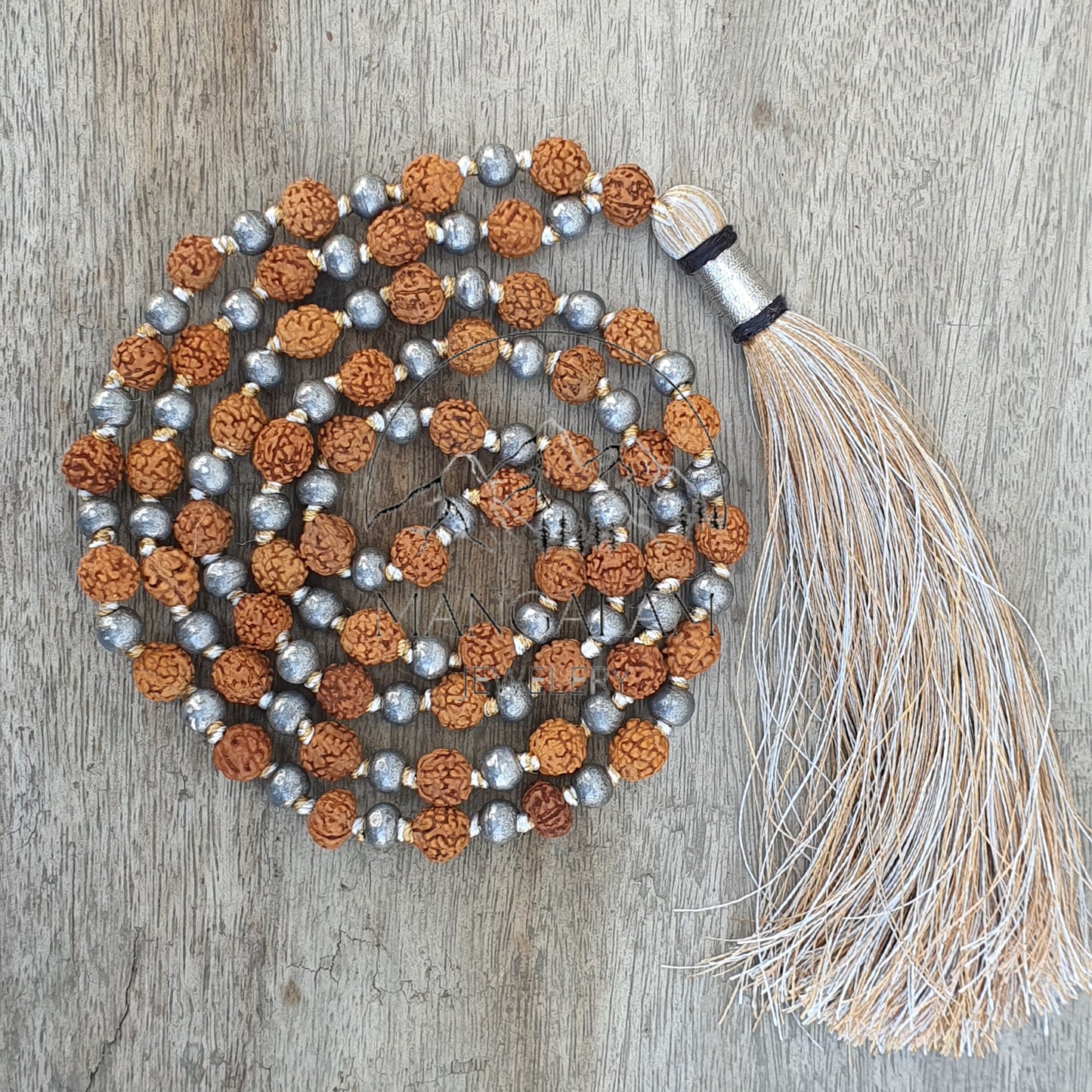 Rudraksha Parad mala, Mercury Mala, Rudraksha Necklace, Rudraksha Mercury Mala 108 Mala Beads