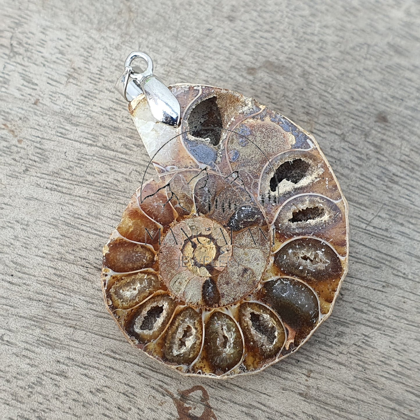 Ammonite Pendent, Certified Ammonite Pendent, Natural Ammonite, Gift For Yoga Lovers