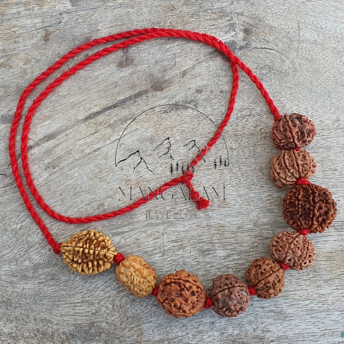 Rudraksha Kantha, Nepali Rudraksha Mala 2 - 10 Mukhi Kantha Spiritual Jewelery, Rudraksha Jewelery