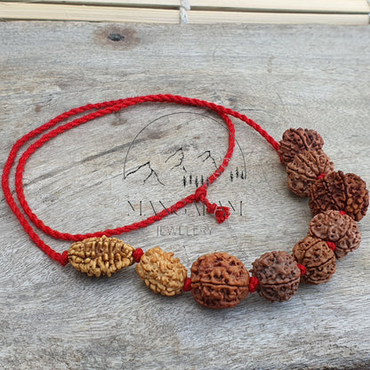 Rudraksha Kantha, Nepali Rudraksha Mala 2 - 10 Mukhi Kantha Spiritual Jewelery, Rudraksha Jewelery