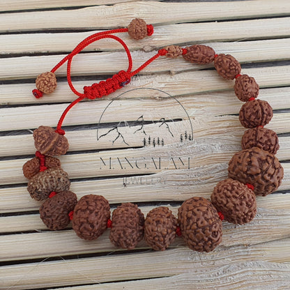 Siddh Bracelet - 1 to 14 Mukhi Rudraksha Beads With Gauri Shankar and Ganesh Rudraksha, Indonesian Beads Lab Certified, Handmade Jewelry