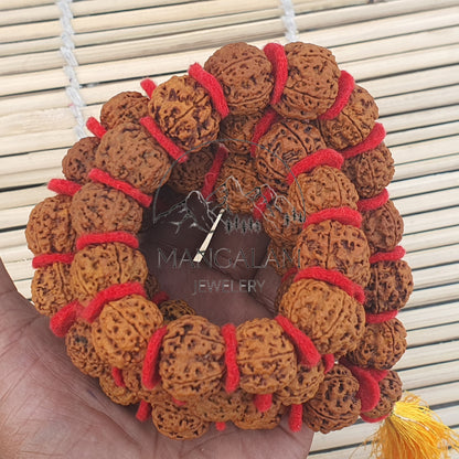Nepali 5 Mukhi Rudraksha Kantha 54 Beads Mala Necklace, Large Rudraksha Seed Beads, Rudraksha Kantha Mala, Seed Prayer Mala, Spiritual Gifts