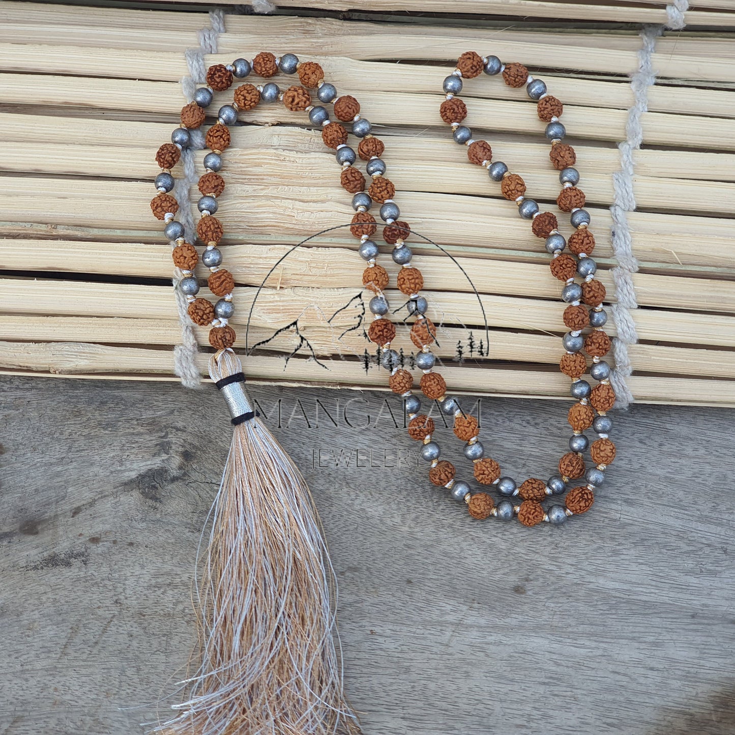 Rudraksha Parad mala, Mercury Mala, Rudraksha Necklace, Rudraksha Mercury Mala 108 Mala Beads