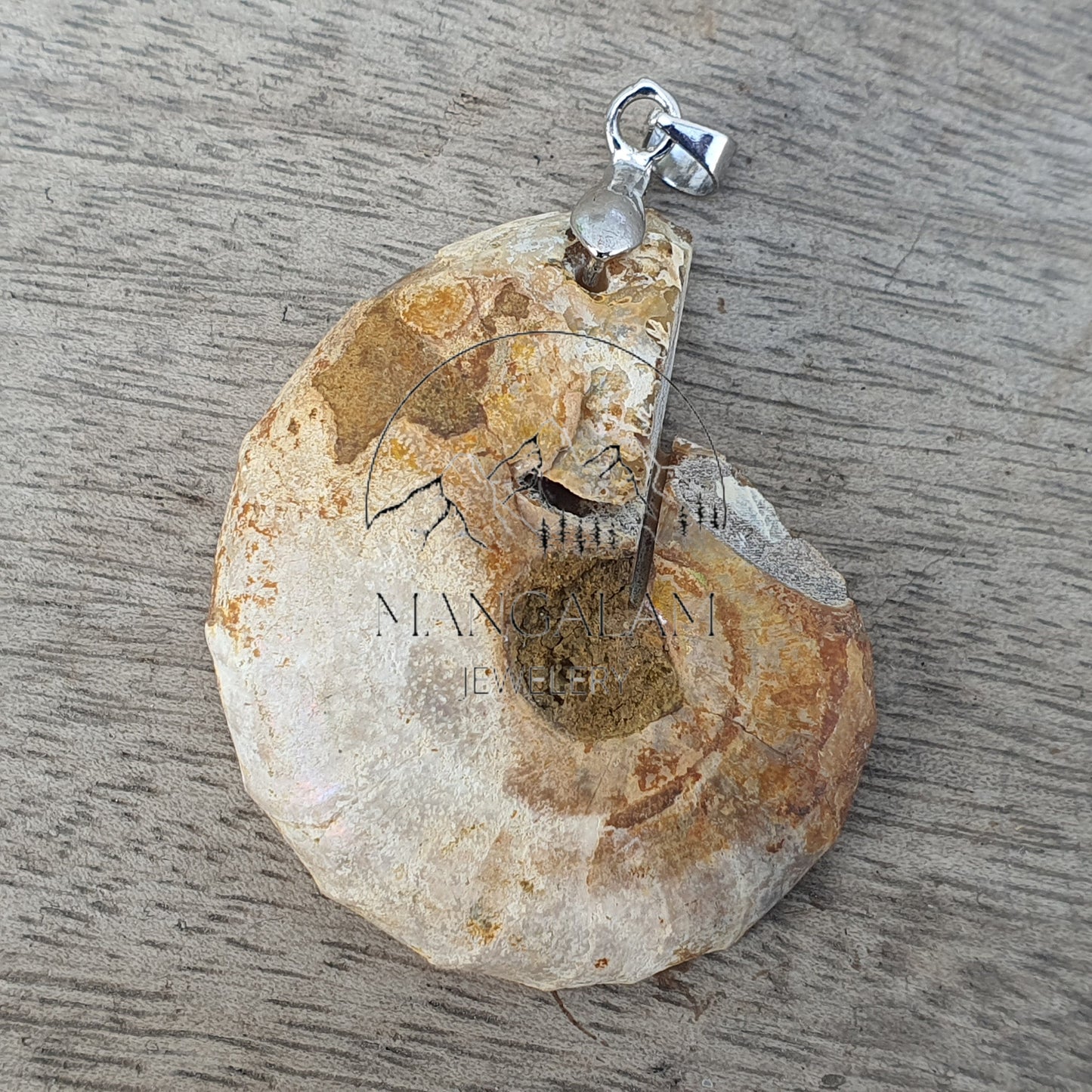 Ammonite Pendent, Certified Ammonite Pendent, Natural Ammonite, Gift For Yoga Lovers