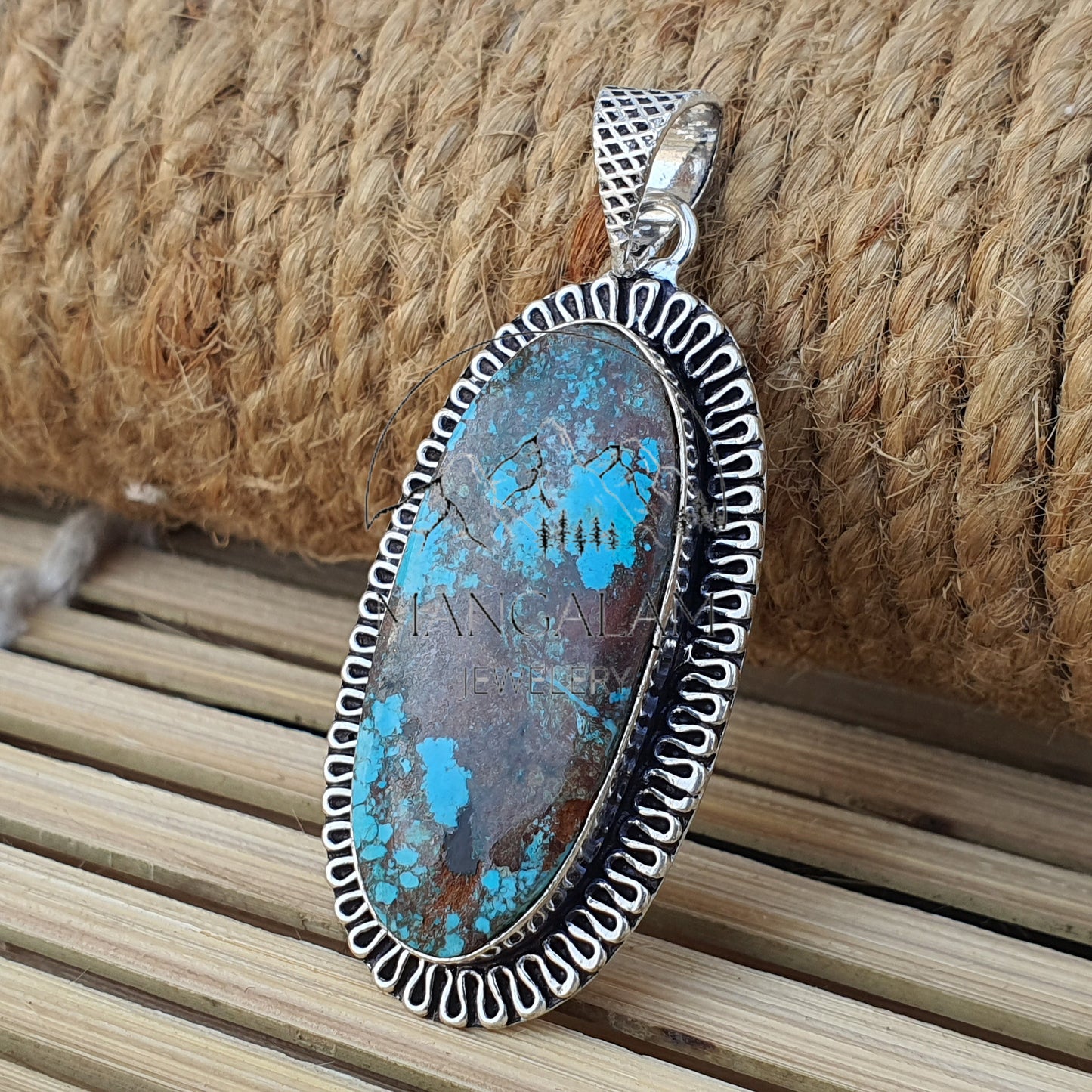 Turquoise Pendant 925 Sterling Silver Pendant Turquoise Gemstone Pendant Handmade Silver Jewelry Turquoise Jewelry Gift For Her Mother