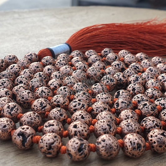 Lava Mala ,Golden Lava Mala 108 Mala Beads, Lave Necklace, Prayer Beads, Gift for Yoga Lovers