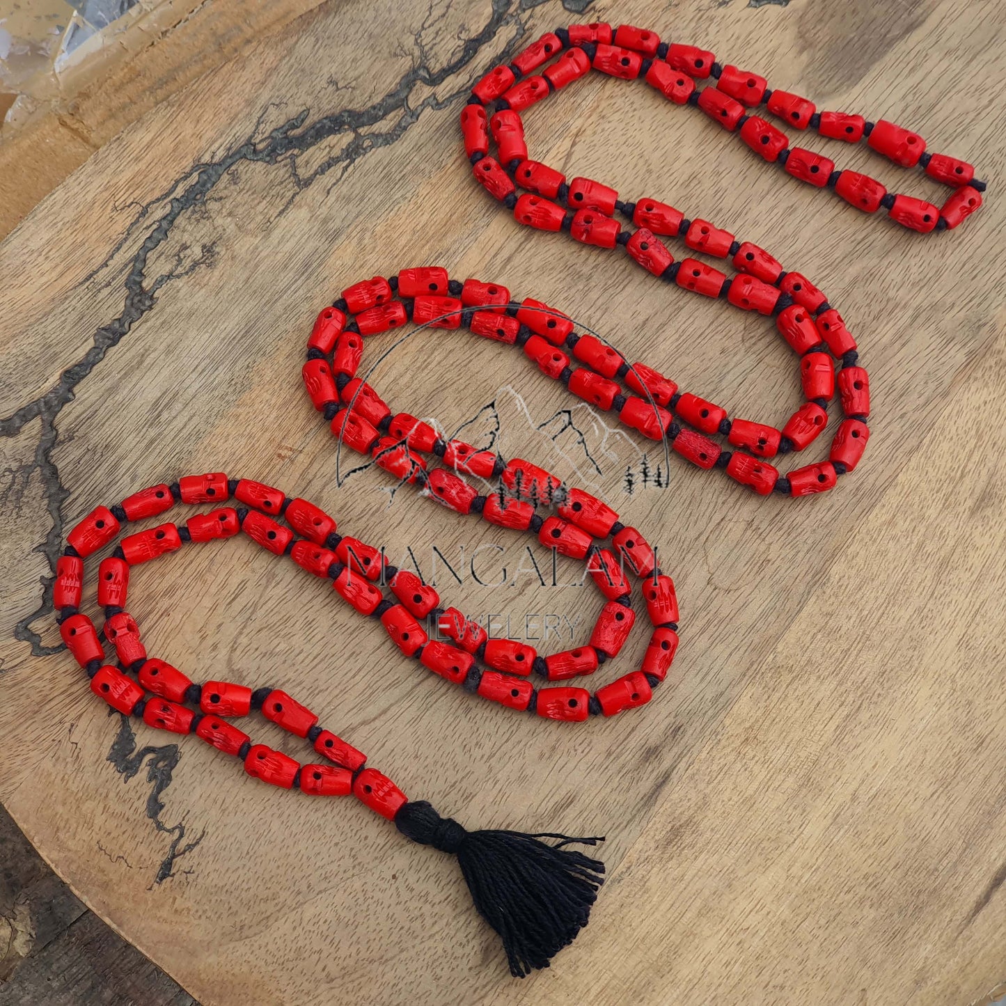 108 Red Skull Prayer Beads Mala, Skull Meditation Mala, Hindu Goddess Kali Alter Beads, Skull Mala Necklace, Kali Mala Necklace