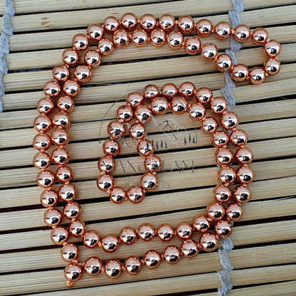 Copper Beads Mala, 108 beads Mala, 100% Copper Mala, 8mm Copper Bead Necklace, Copper 108 Beaded Healing Mala, Copper Healing Necklace