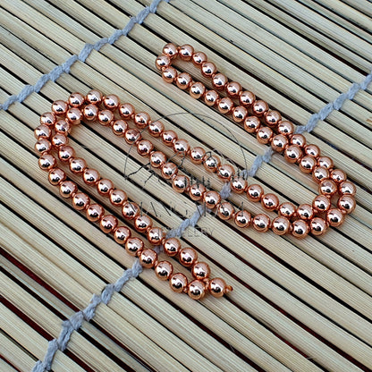 Copper Beads Mala, 108 beads Mala, 100% Copper Mala, 8mm Copper Bead Necklace, Copper 108 Beaded Healing Mala, Copper Healing Necklace