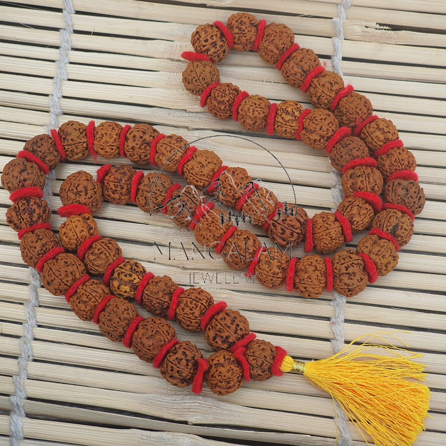 Nepali 5 Mukhi Rudraksha Kantha 54 Beads Mala Necklace, Large Rudraksha Seed Beads, Rudraksha Kantha Mala, Seed Prayer Mala, Spiritual Gifts