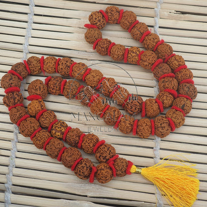 Nepali 5 Mukhi Rudraksha Kantha 54 Beads Mala Necklace, Large Rudraksha Seed Beads, Rudraksha Kantha Mala, Seed Prayer Mala, Spiritual Gifts