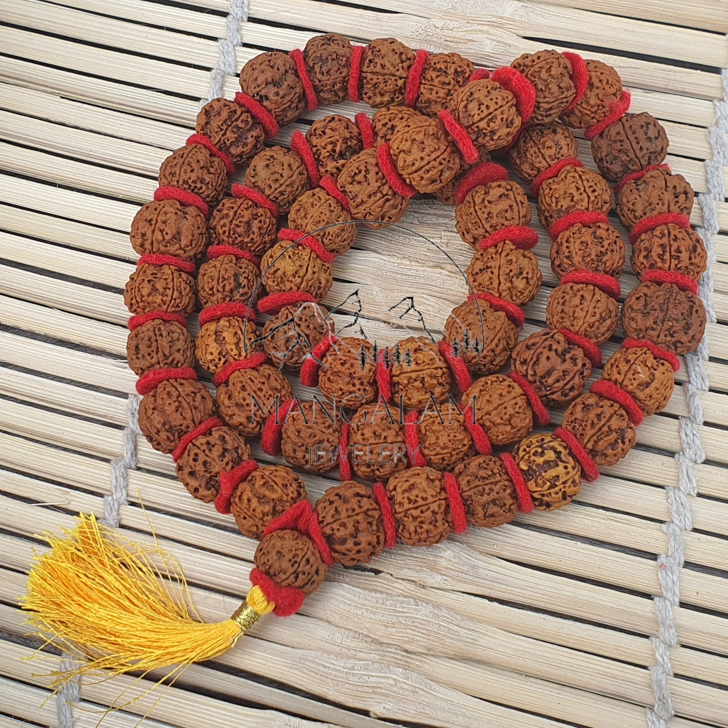 Nepali 5 Mukhi Rudraksha Kantha 54 Beads Mala Necklace, Large Rudraksha Seed Beads, Rudraksha Kantha Mala, Seed Prayer Mala, Spiritual Gifts