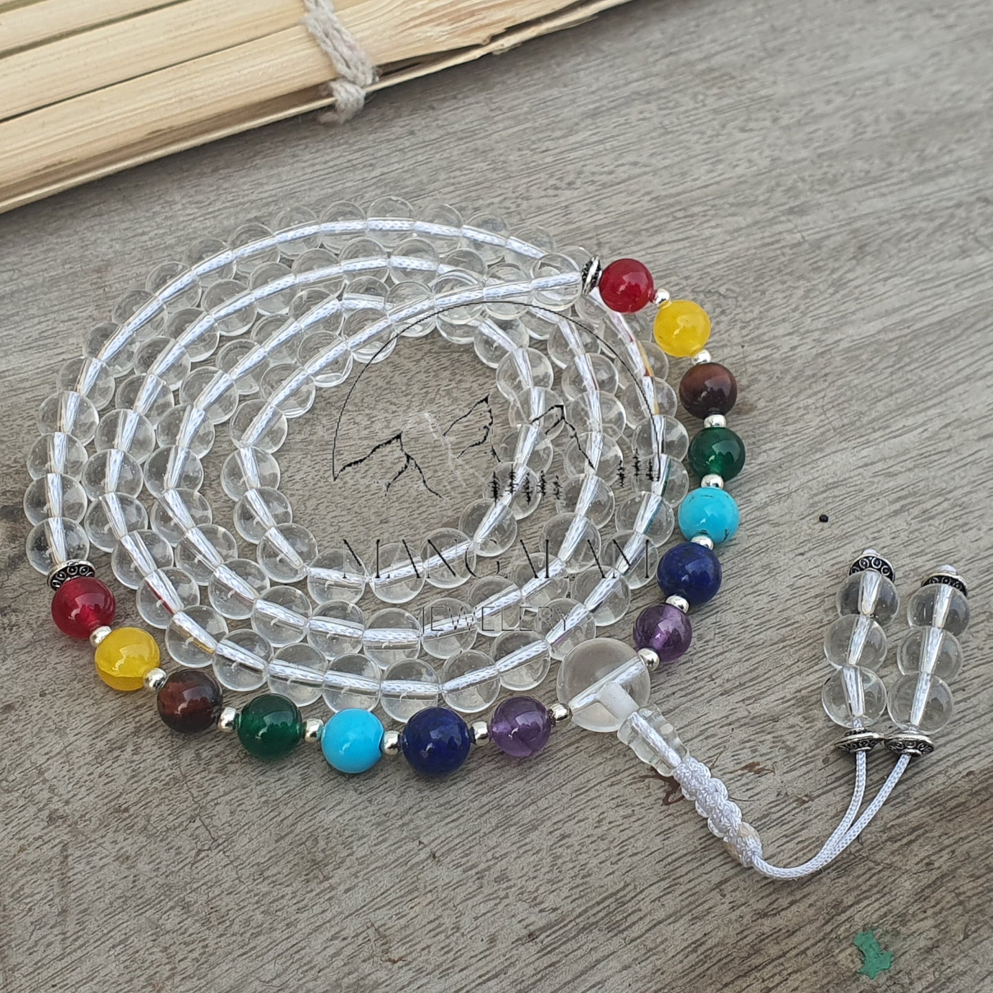 Seven Chakra Mala, 7 Chakra Necklace, 108 Mala Beads, Statement Necklace, Buddhist Mala, Gift For Yoga Lovers