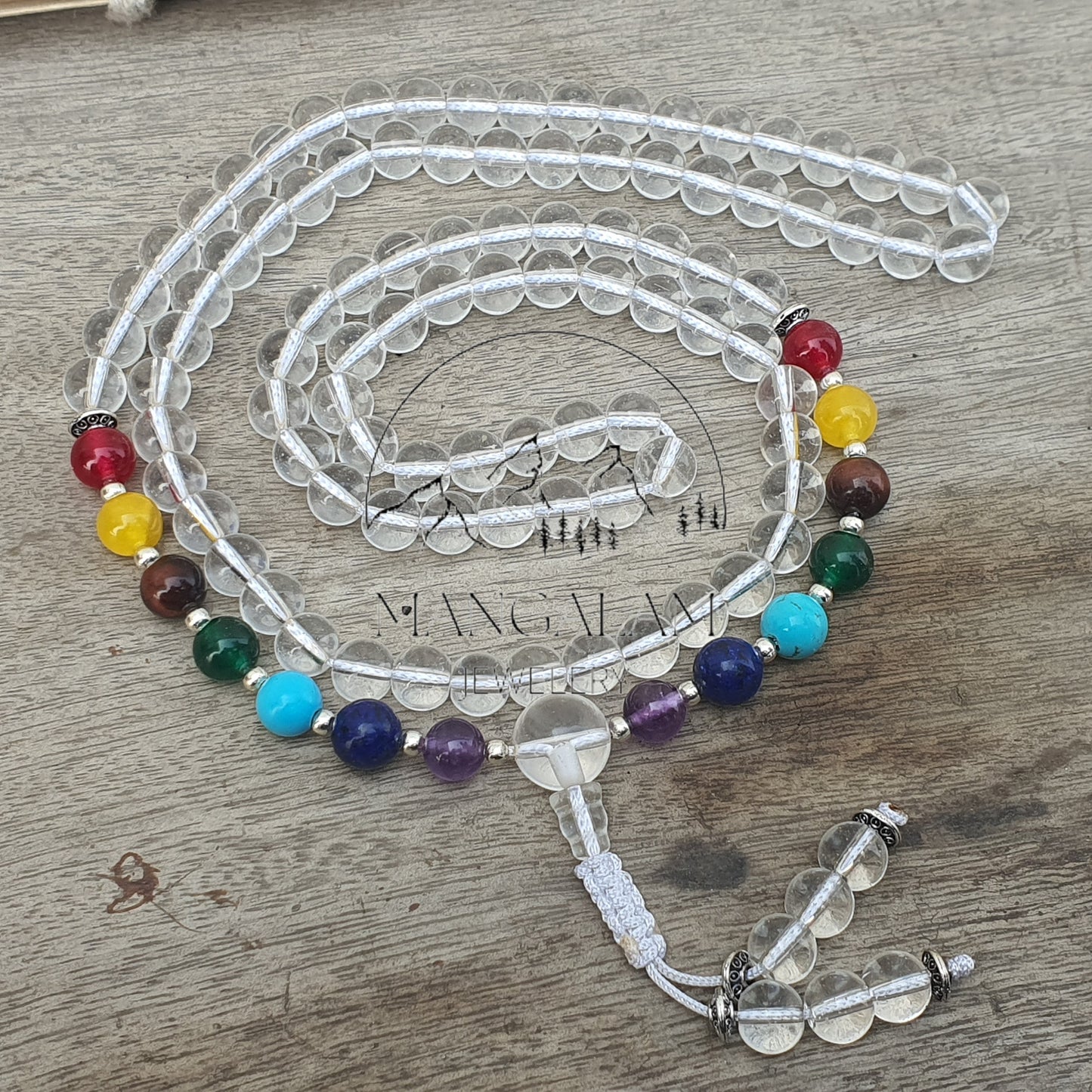 Seven Chakra Mala, 7 Chakra Necklace, 108 Mala Beads, Statement Necklace, Buddhist Mala, Gift For Yoga Lovers