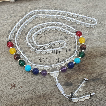 Seven Chakra Mala, 7 Chakra Necklace, 108 Mala Beads, Statement Necklace, Buddhist Mala, Gift For Yoga Lovers