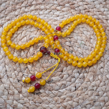 Yellow Jade Mala, Yellow Jade Buddhist Necklace, 108 Beads, Statement Necklace, Gift For Yoga Lover