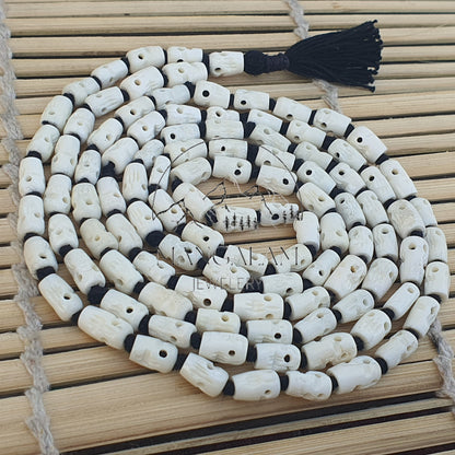 White Bone Skull Mala, Kapala Prayer Beads, Protection Necklace, Buddhist Jewelry, Yoga Gifts, Handmade Jewelry