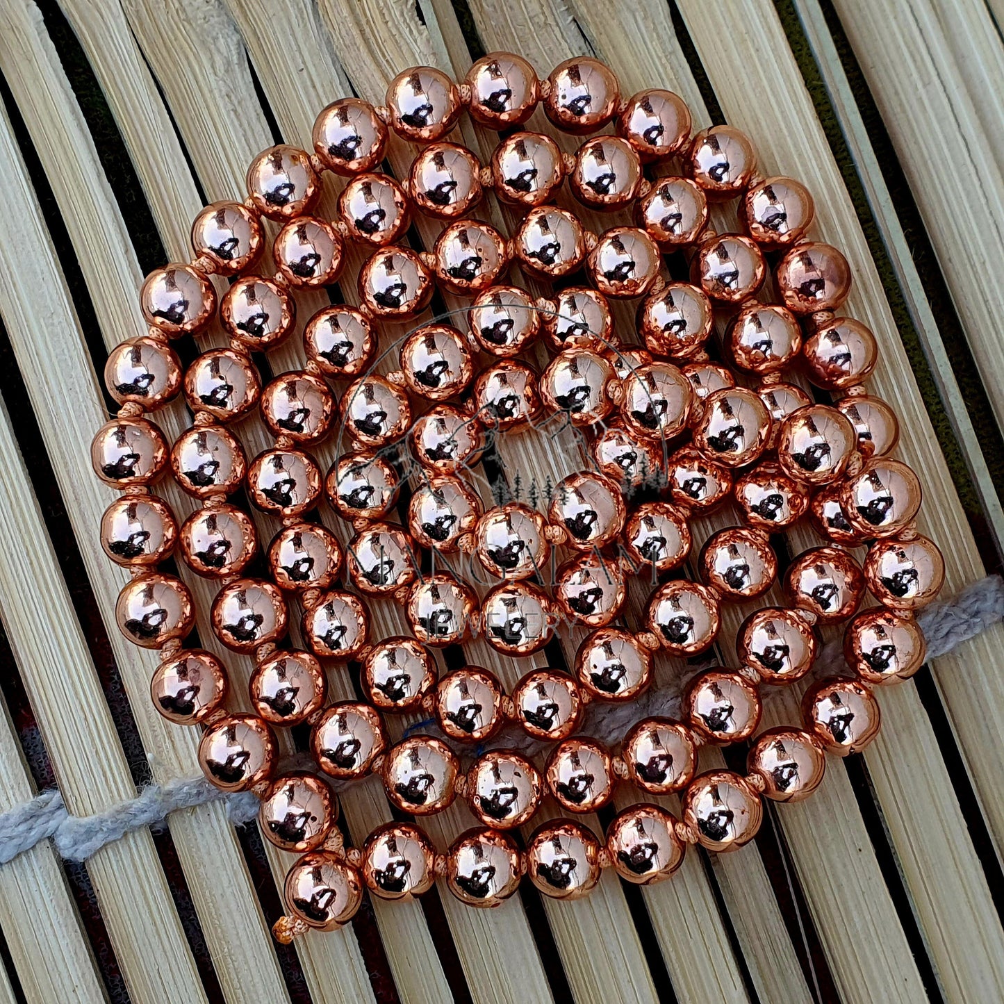 Copper Beads Mala, 108 beads Mala, 100% Copper Mala, 8mm Copper Bead Necklace, Copper 108 Beaded Healing Mala, Copper Healing Necklace