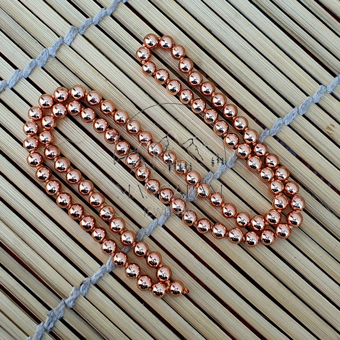 Copper Beads Mala, 108 beads Mala, 100% Copper Mala, 8mm Copper Bead Necklace, Copper 108 Beaded Healing Mala, Copper Healing Necklace