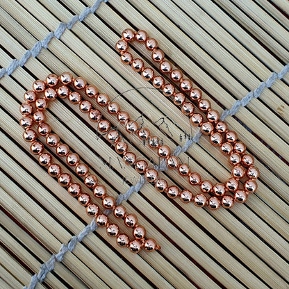 Copper Beads Mala, 108 beads Mala, 100% Copper Mala, 8mm Copper Bead Necklace, Copper 108 Beaded Healing Mala, Copper Healing Necklace