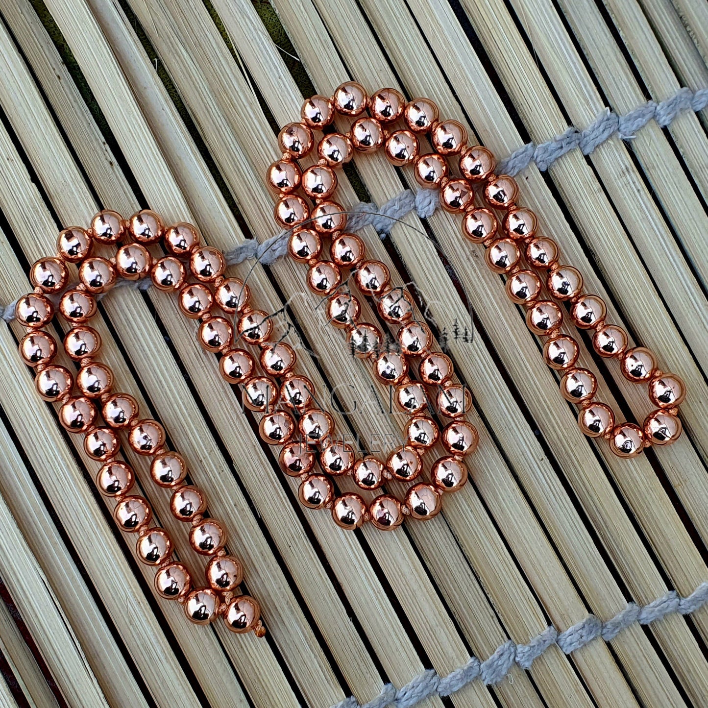 Copper Beads Mala, 108 beads Mala, 100% Copper Mala, 8mm Copper Bead Necklace, Copper 108 Beaded Healing Mala, Copper Healing Necklace