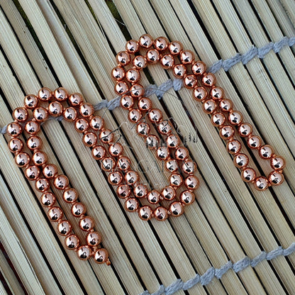 Copper Beads Mala, 108 beads Mala, 100% Copper Mala, 8mm Copper Bead Necklace, Copper 108 Beaded Healing Mala, Copper Healing Necklace