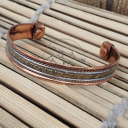 Elephant Design Copper Bracelet, Designer Bracelet, Hammered Cuff Bracelet, Pain Relief Bracelet with magnet