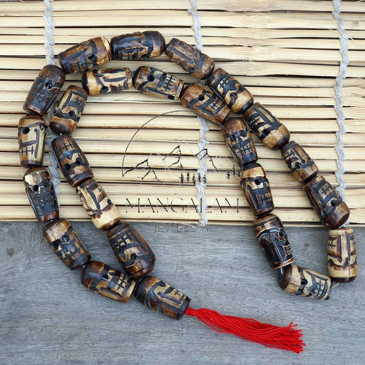 Rare Large Size 24 Tribal Skull Beads, Himalyan Yak Bone Prayer Bead, Japa Mala, Brown Skull Beads Necklace, Kapala Yoga Meditation