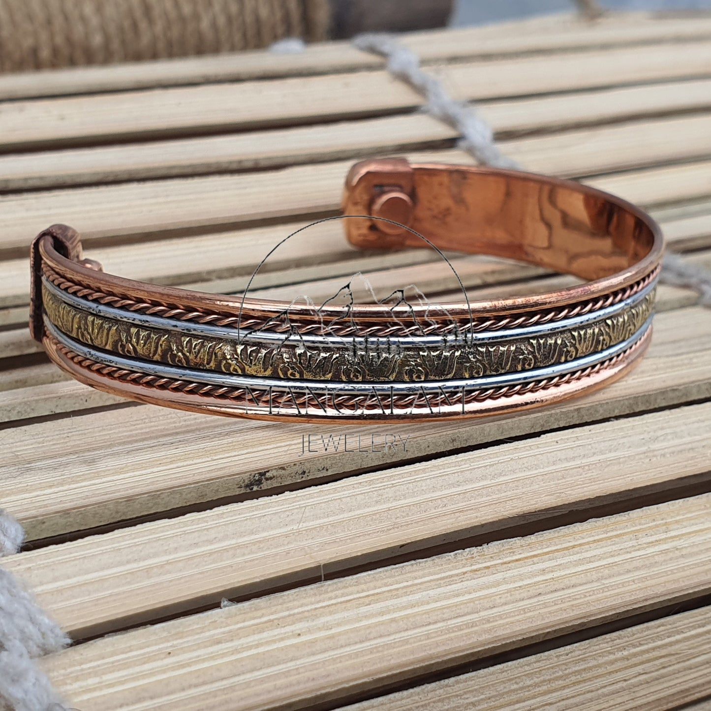 Elephant Design Copper Bracelet, Designer Bracelet, Hammered Cuff Bracelet, Pain Relief Bracelet with magnet