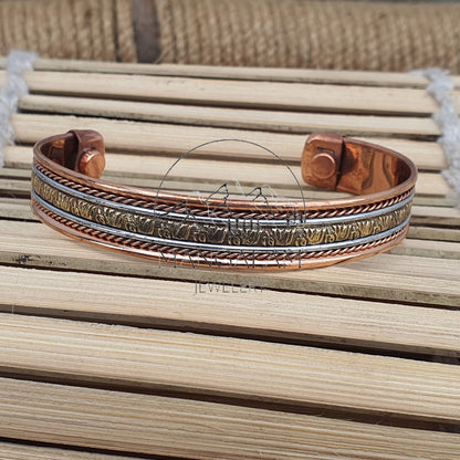 Elephant Design Copper Bracelet, Designer Bracelet, Hammered Cuff Bracelet, Pain Relief Bracelet with magnet
