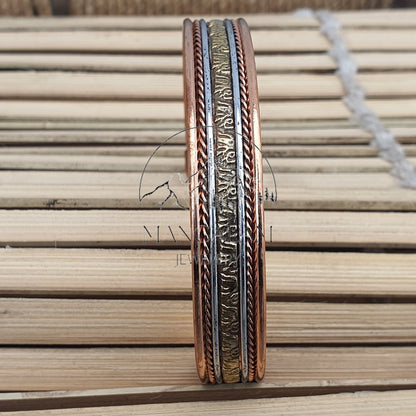 Elephant Design Copper Bracelet, Designer Bracelet, Hammered Cuff Bracelet, Pain Relief Bracelet with magnet