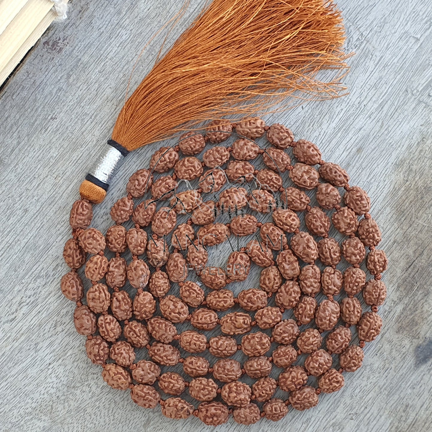 3 Mukhi Rudraksha Mala -Lab Certified, 108 Mala Beads, 3 Mukhi Rudraksha Necklace, Prayer Mala, Meditation Mala, Gift For Yoga Lover